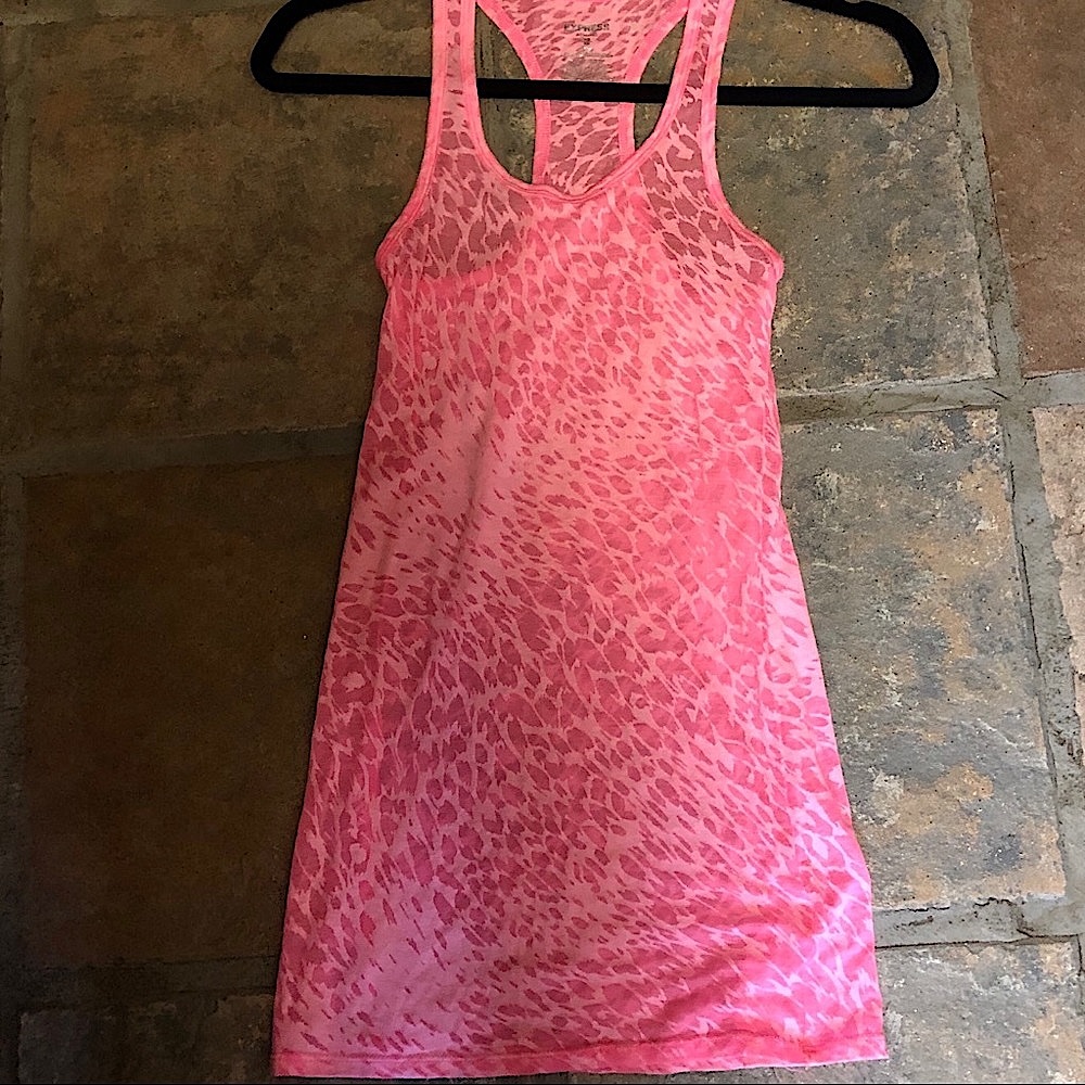 Pink leopard tank. Long length.